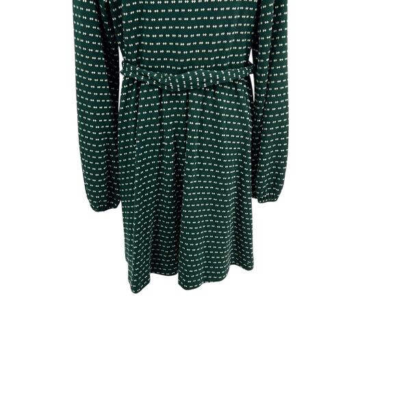 Anthropologie Maeve Malta Dress Wrap Long Sleeve Dot Print Green Size XL - Picture 10 of 13